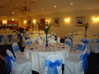 Ivory Chair Cover Blue Organza Sash